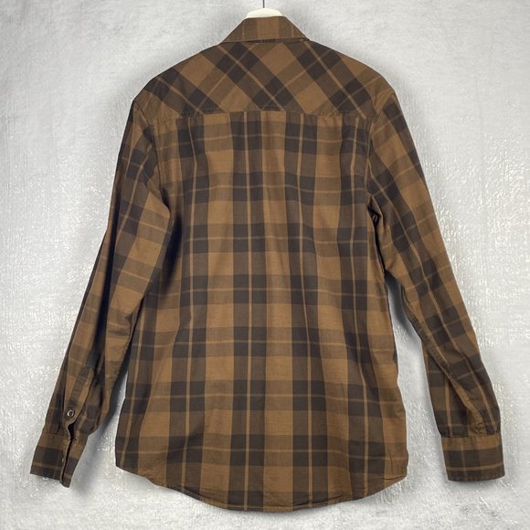 Aviator Shirt Mens Small Pilot Academy United States Pearl Snap Brown‎ Plaid - Picture 3 of 13